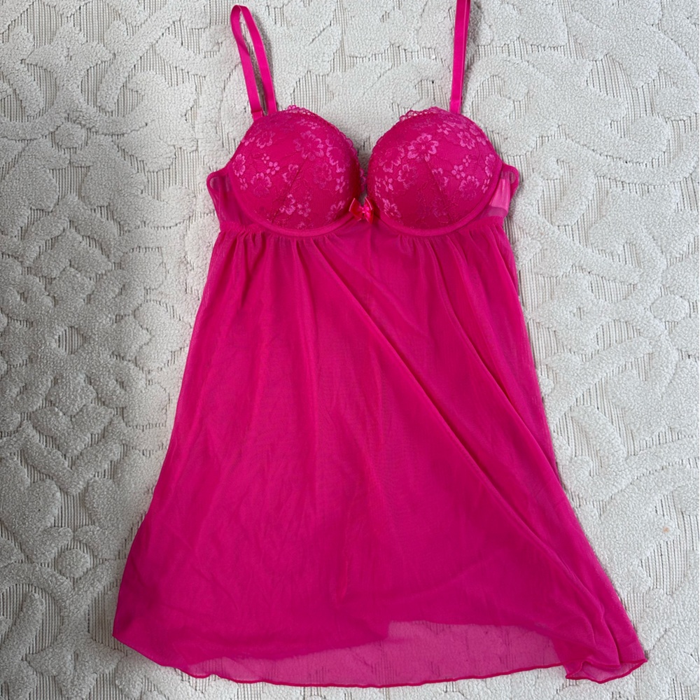 H&M Hot Pink Baby Doll Lingerie